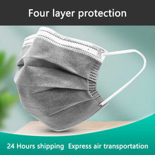 Load image into Gallery viewer, Dùng Một Lần Khẩu Trang Vải Không Dệt 4 Lớp Than Hoạt Tính Nội Thoáng Khí Khẩu Trang Người Lớn Màu Đen Xám Mặt Miệng Mặt Nạ Thời Trang
