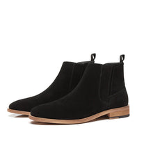 Load image into Gallery viewer, Giày Chelsea Boot Nam Thu Đông 2019 Cổ Điển Da Lộn Cơ Bản Giày Bốt Nam Thời Trang Trượt Vào Ngày Mùa Đông Thường Ngày Botas Đen Cổ Điển Mắt Cá Chân Áo giày Tăng