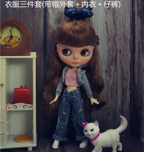Load image into Gallery viewer, HOT Thời Trang Dễ Thương Bộ Trang Phục Áo Vest Quần Dài Váy Blyth Quần Áo Đầm Cho Búp Bê